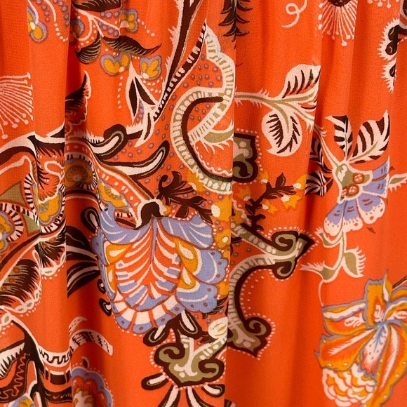 International Concepts Sleeveless Bow Floral Print Sundress - Orange - size 8 - Picture 6 of 11